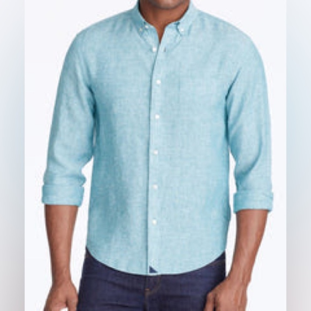 UNTUCKit Men’s 100% Linen Small Slim Fit Button Up Shirt